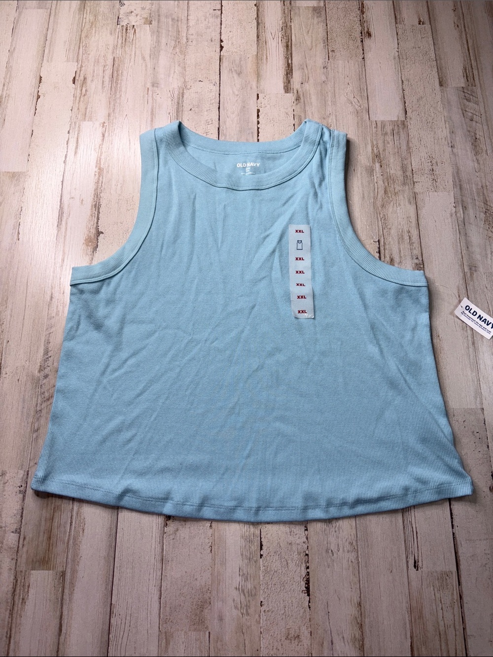 Old Navy Snug Cropped Pale Blue Rib-Knit Crop Tank Size XXL NWT!